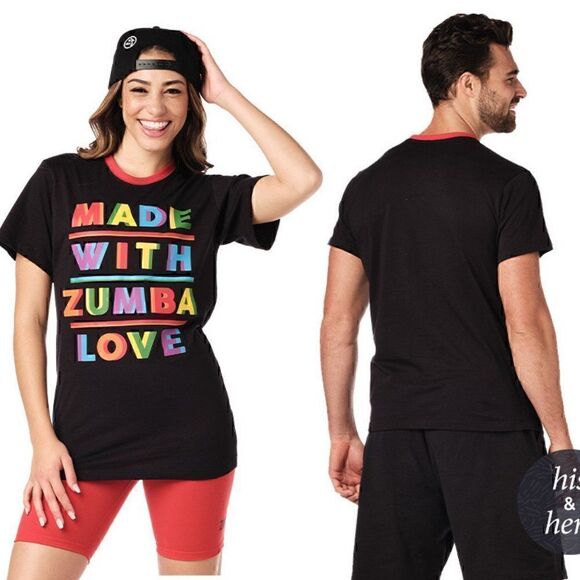 ZUMBA M/L Made with Zumba Love Crew Neck Ring Tee #Pride - Picture 1 of 1